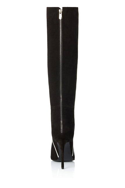 Neon Night Cizme din Piele Intoarsa Neagra
