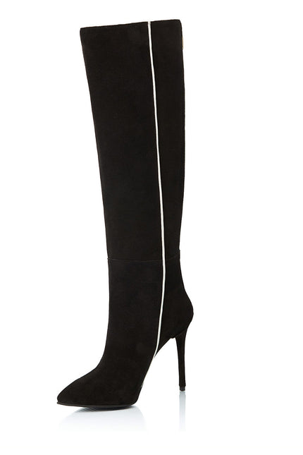 Neon Night Cizme din Piele Intoarsa Neagra