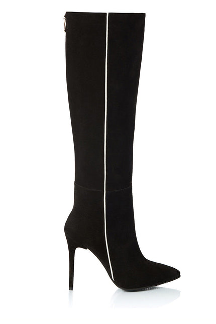 Neon Night Cizme din Piele Intoarsa Neagra