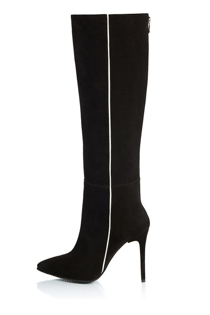 Neon Night Cizme din Piele Intoarsa Neagra
