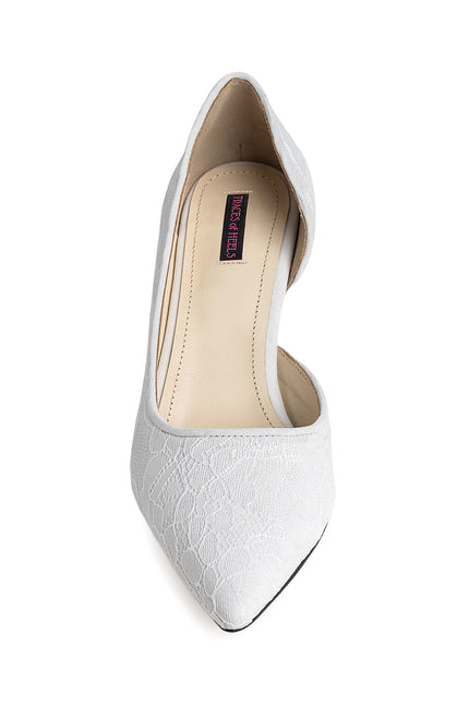 Cult Of Silence Pantofi Stiletto din Dantela Alba