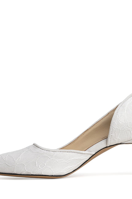 Cult Of Silence Pantofi Stiletto din Dantela Alba