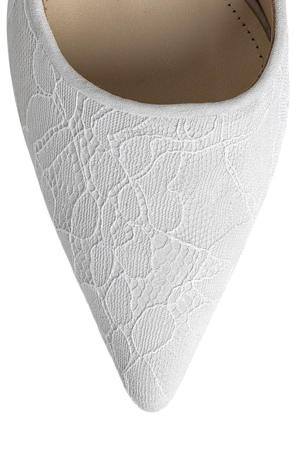Cult Of Silence Pantofi Stiletto din Dantela Alba