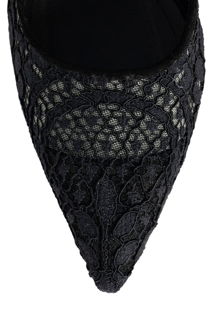 Éthérée Pantofi Stiletto din Dantela Neagra