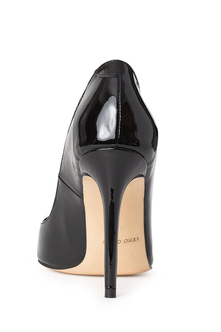 Golden Hour Pantofi Stiletto din Piele Lacuita Neagra