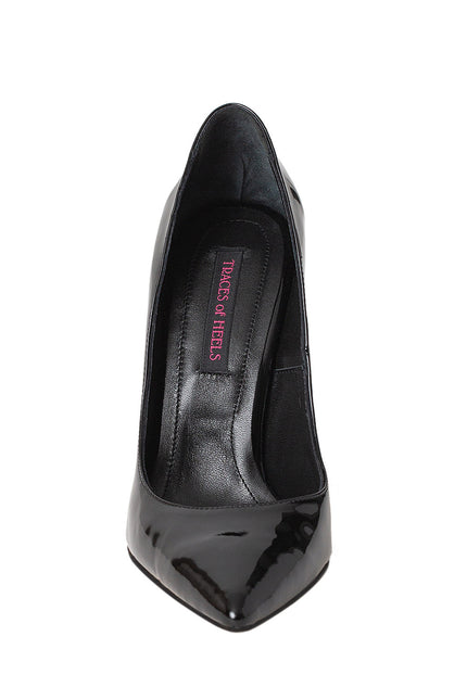 Golden Hour Pantofi Stiletto din Piele Lacuita Neagra