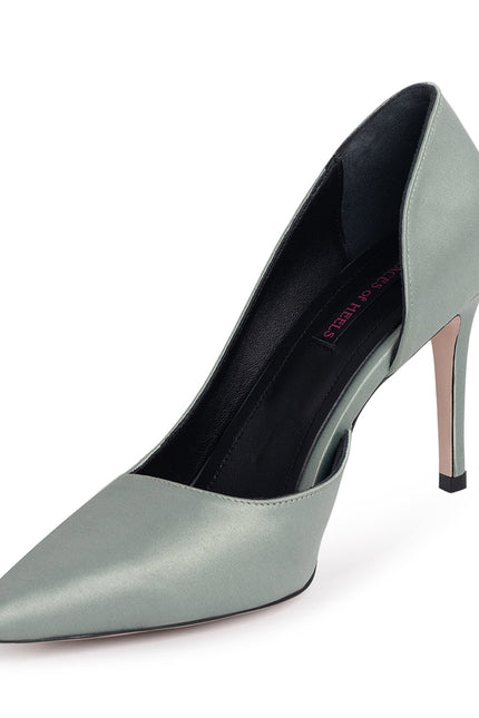 Lissome Pantofi Stiletto din Satin Eucalyptus