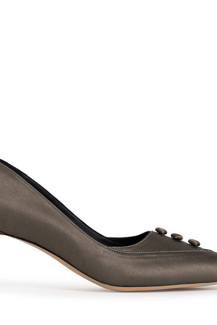 Rito Privato Pantofi Stiletto din Satin Dark Olive
