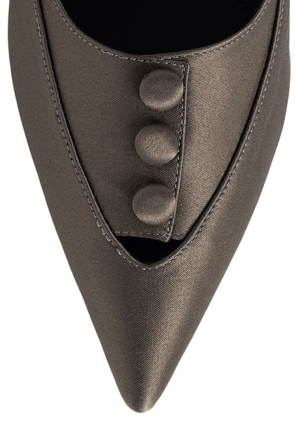 Rito Privato Pantofi Stiletto din Satin Dark Olive