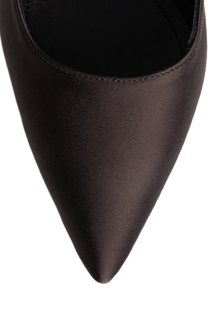 Timeless Desire Pantofi Stiletto din Satin Espresso Brown