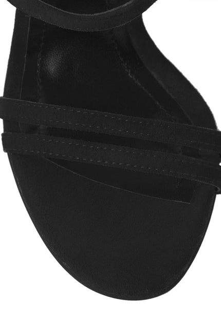 Mirror Mirror On The Wall Sandale din Piele Intoarsa Neagra