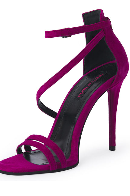 Mirror Mirror On The Wall Sandale din Piele Intoarsa Fuchsia