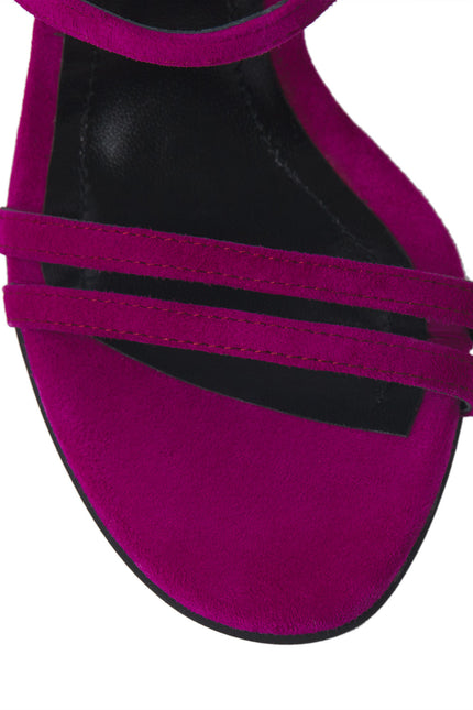 Mirror Mirror On The Wall Sandale din Piele Intoarsa Fuchsia