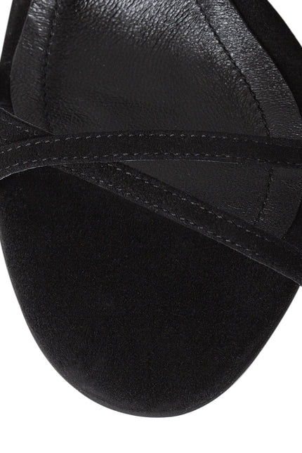 Seraphine Sandale din Piele Intoarsa Neagra