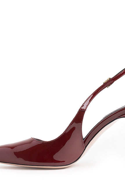 Extract De Sine Pantofi Slingback din Piele Lacuita Bordeaux