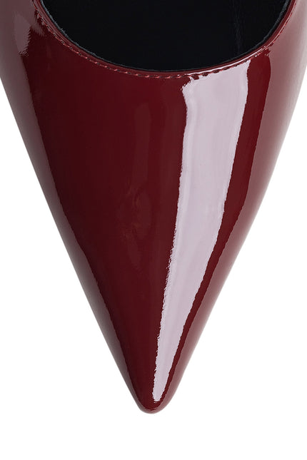 Extract De Sine Pantofi Slingback din Piele Lacuita Bordeaux