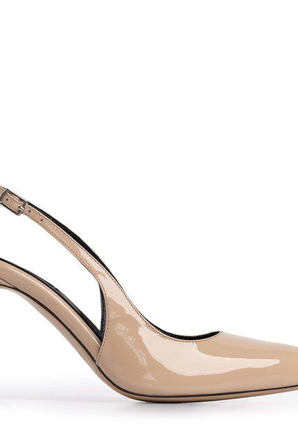 Extract De Sine Pantofi Slingback din Piele Lacuita Nude