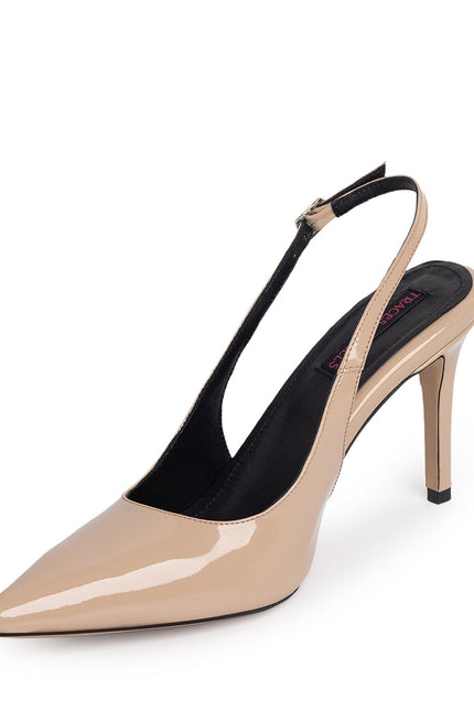 Extract De Sine Pantofi Slingback din Piele Lacuita Nude