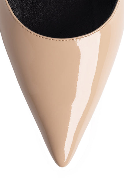 Extract De Sine Pantofi Slingback din Piele Lacuita Nude