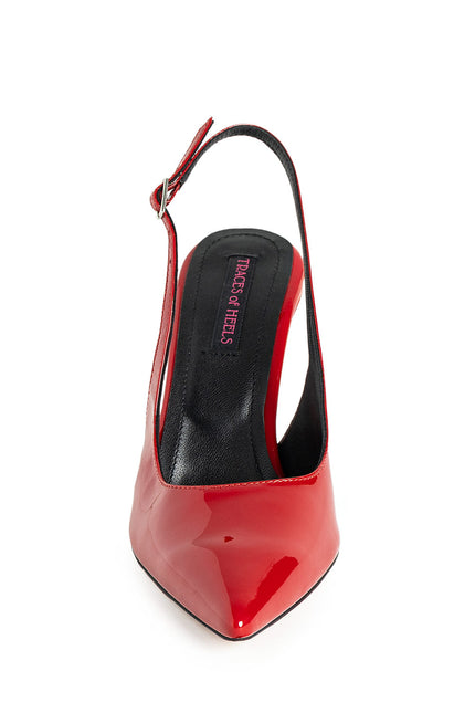 Extract De Sine Pantofi Slingback din Piele Lacuita Rosie