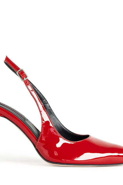 Extract De Sine Pantofi Slingback din Piele Lacuita Rosie