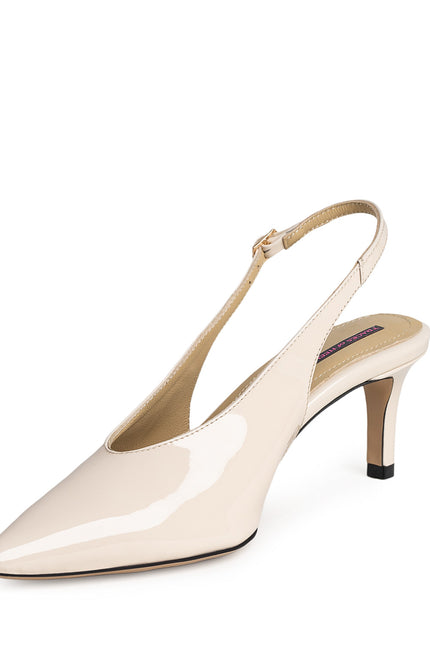 Ligne Douce Pantofi Slingback din Piele Lacuita Ivoire