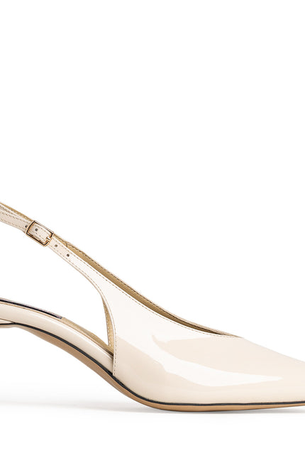Ligne Douce Pantofi Slingback din Piele Lacuita Ivoire