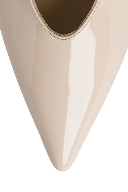 Ligne Douce Pantofi Slingback din Piele Lacuita Ivoire