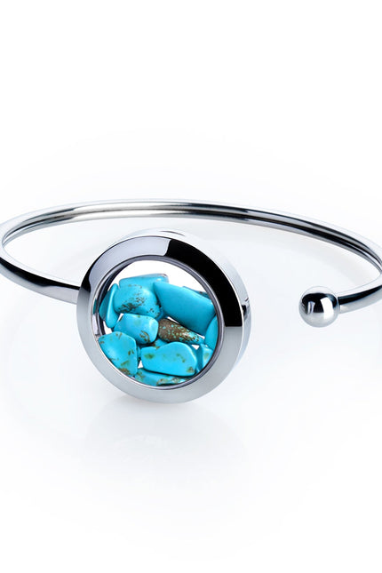 My Little Nature I Turquoise Cuff Bracelet – Handmade Stainless Steel Jewelry for Protection and Healing