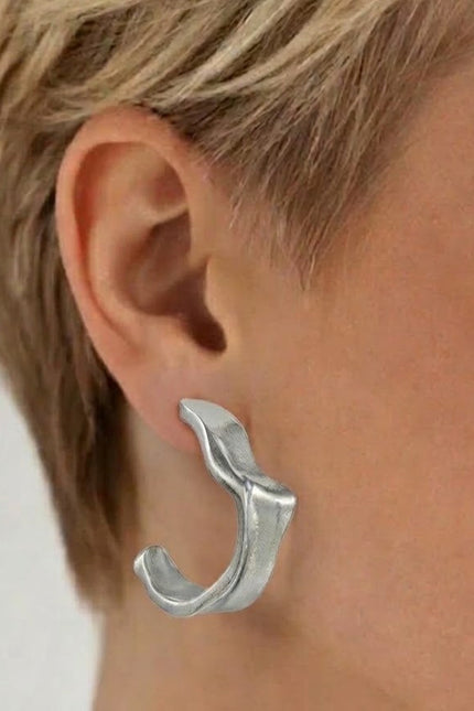 Arvino | Silver Gilded Crimped Hoops