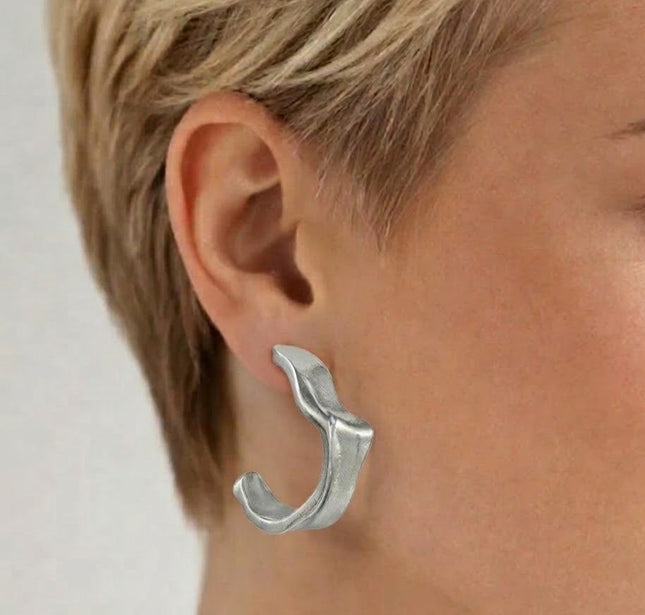 Arvino | Silver Gilded Crimped Hoops