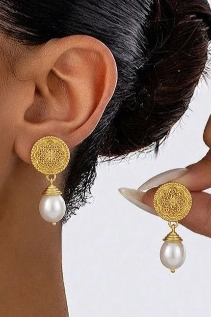 Arvino | Filigree Pearl 92.5 Sterling Silver Earrings