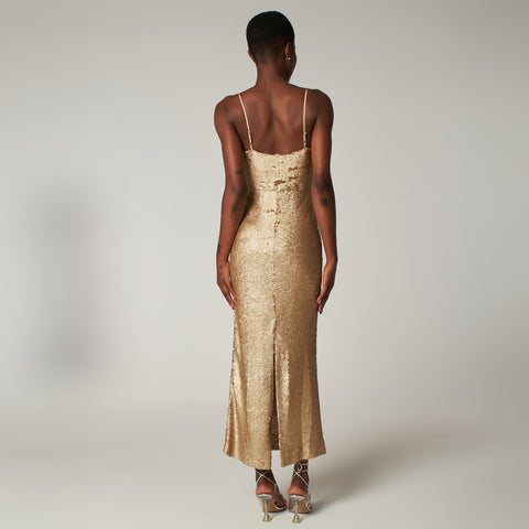 Petra Petrova | Gold Sequin Long Dress Ariel