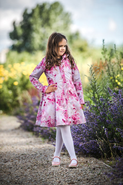 RainSisters | Pink Fit and Flare Coat for Girls 'Sensual Pink'