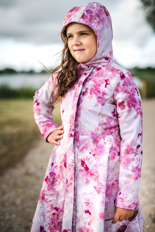 Pink Fit and Flare Raincoat for Girls hood