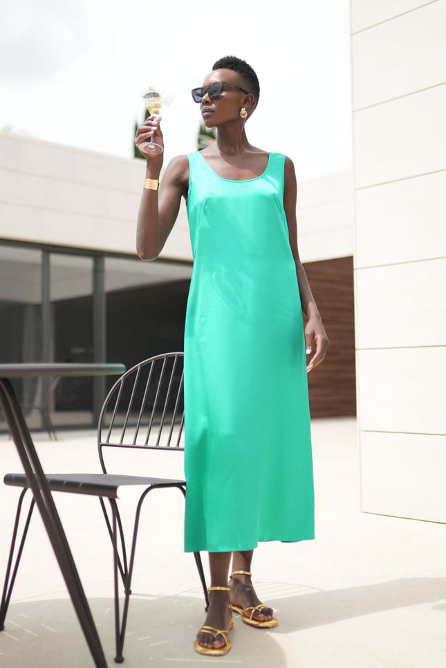 Bel Cashmere | Vestido Olivia de seda esmeralda