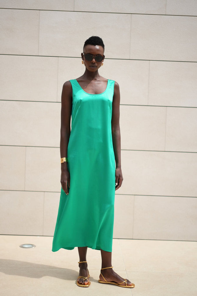Bel Cashmere | Vestido Olivia de seda esmeralda