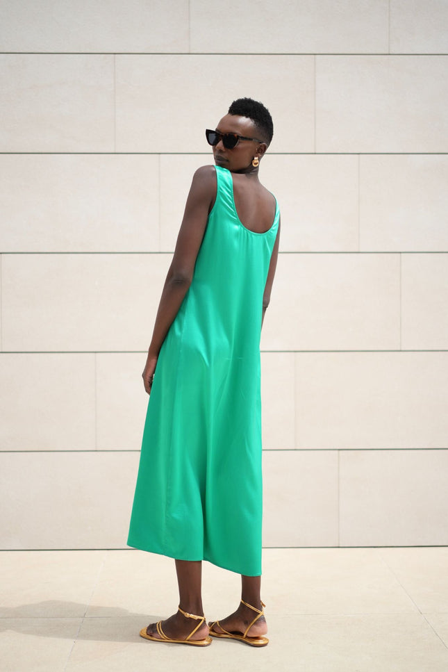Bel Cashmere | Vestido Olivia de seda esmeralda