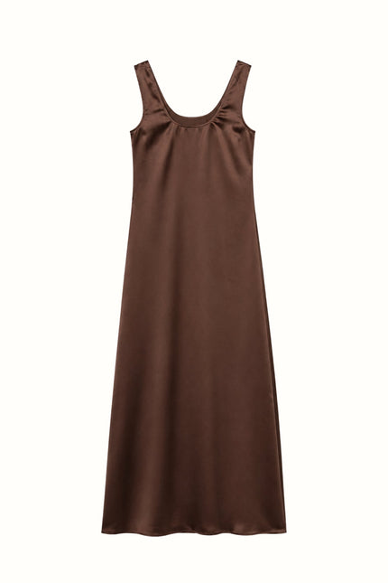 Bel Cashmere | Vestido Olivia de seda marrón