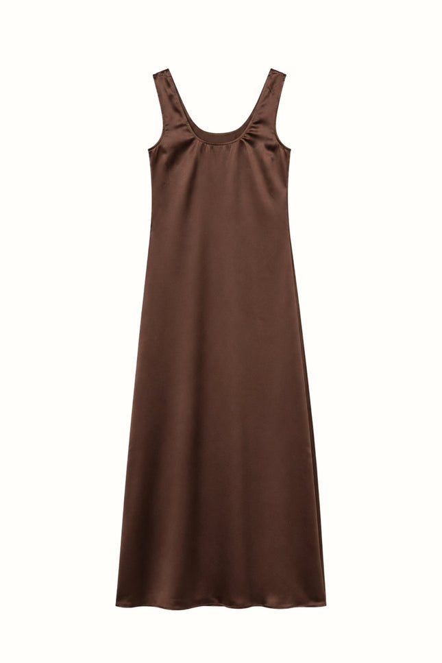 Bel Cashmere | Vestido Olivia de seda marrón