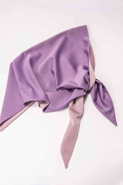 EVÉN I Anna Double-Sided Satin Head Scarf - Purple and Pink