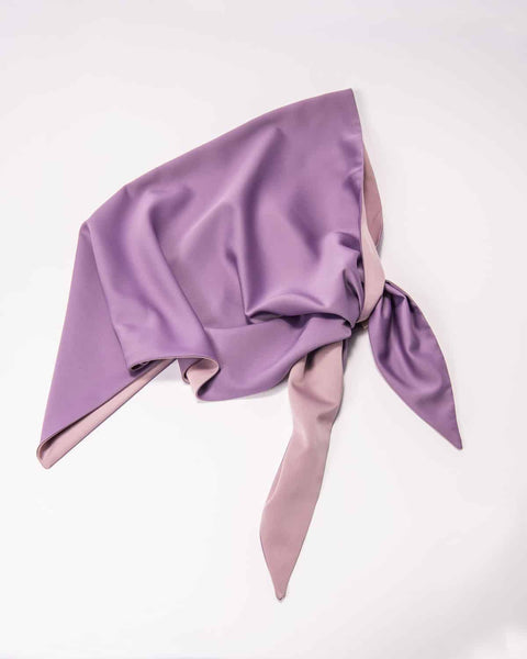 EVÉN I Anna Double-Sided Satin Head Scarf - Purple and Pink