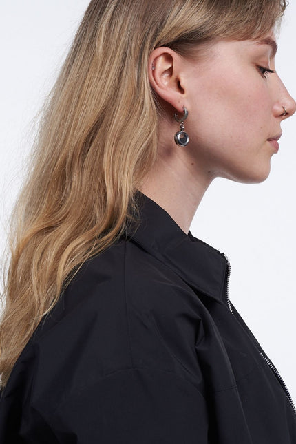 My Little Nature I Dangle Huggie Earrings With Volcanic Sand