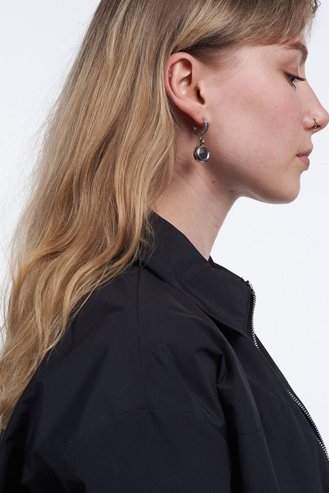 My Little Nature I Dangle Huggie Earrings With Volcanic Sand