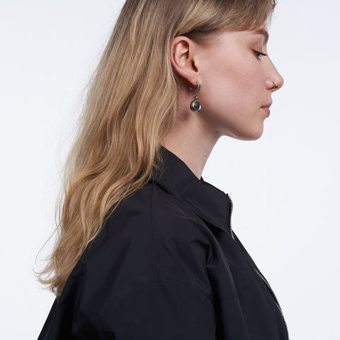 My Little Nature I Dangle Huggie Earrings With Volcanic Sand