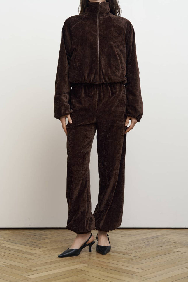 Kolosova | Velvet Elastic Waist Trousers