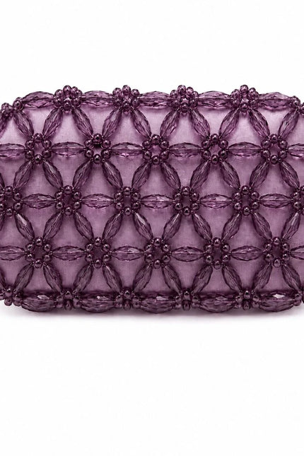 Atelier Emine Fresco Royale crystal clutch bag with light-toned 6 mm and 14 mm crystal stones, handle-free handmade design from the Crystal Gelato Couture collection.
