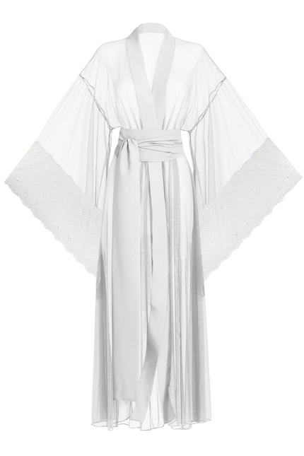Luciela | WHITE SHEER MESH KIMONO