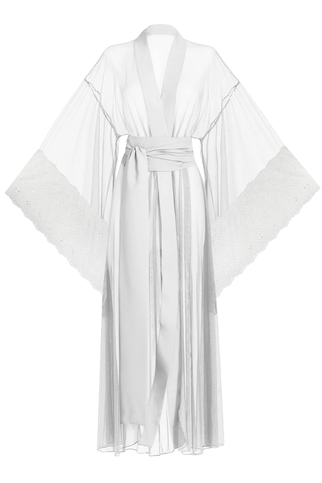 Luciela | WHITE SHEER MESH KIMONO