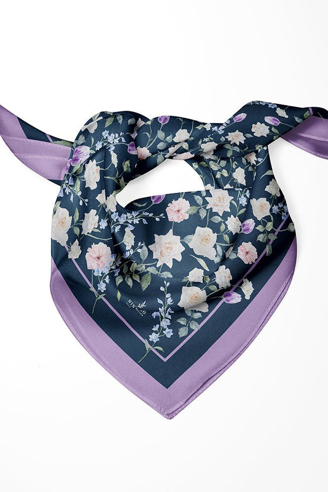 Nina Ho | White Rose Garden Double-Sided Silk Scarf